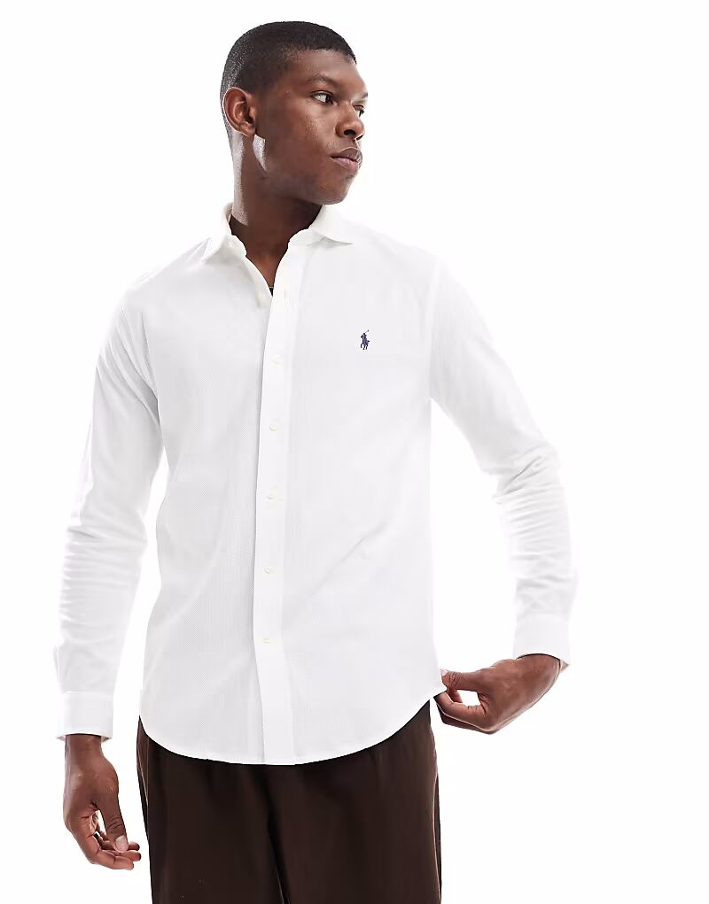 Рубашка из хлопкового джерси с логотипом Polo Ralph Lauren в виде сот белого цвета
Рубашка из хлопкового джерси с логотипом Polo Ralph Lauren в виде сот белого цвета