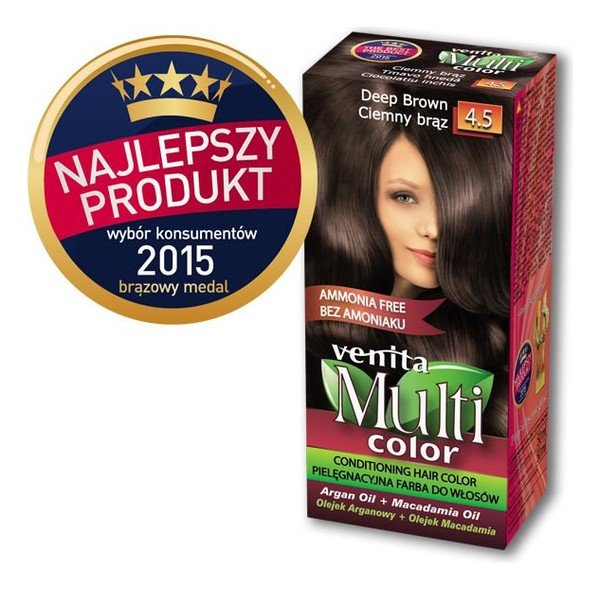 Venita, Multi Color, краска для волос, 4.5 Темно-коричневый
Venita, Multi Color, краска для волос, 4.5 Темно-коричневый