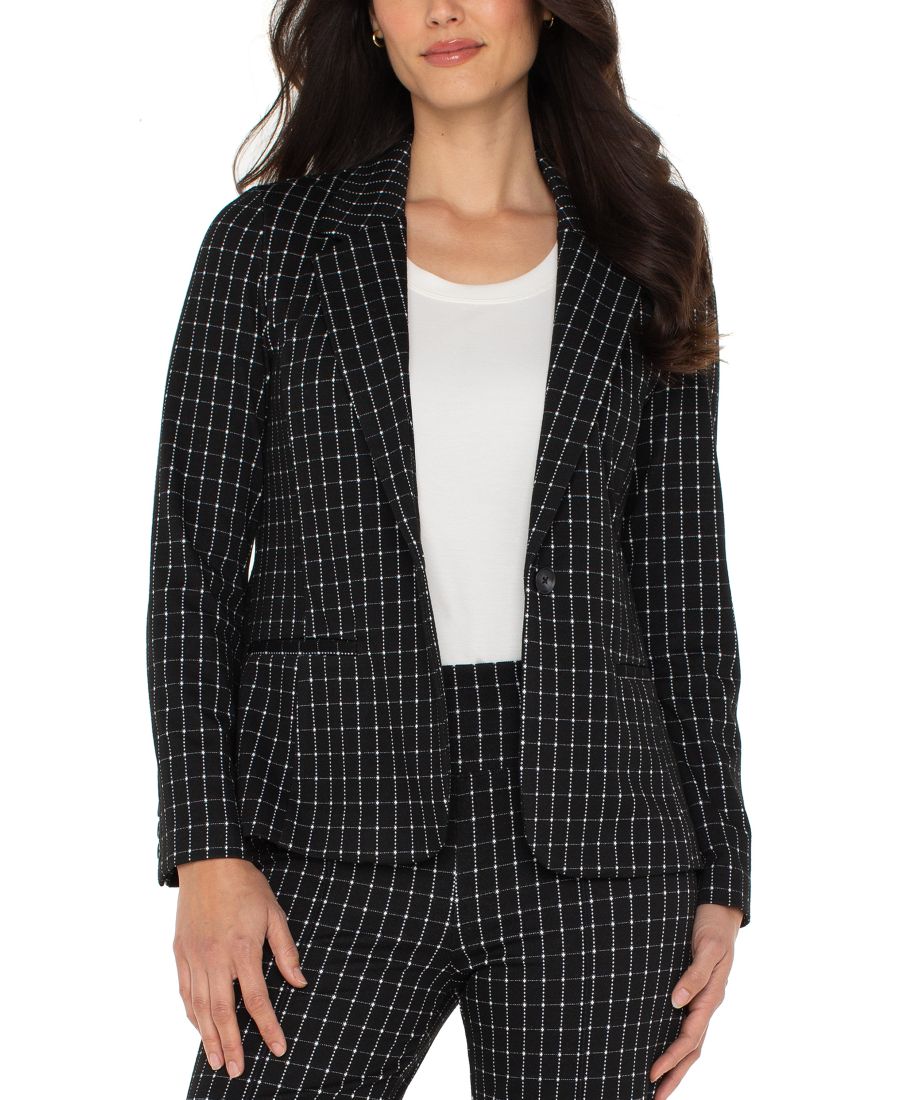 Женский приталенный однобортный блейзер Liverpool Los Angeles, Black/white Windowpane Check
Женский приталенный однобортный блейзер Liverpool Los Angeles, Black/white Windowpane Check
