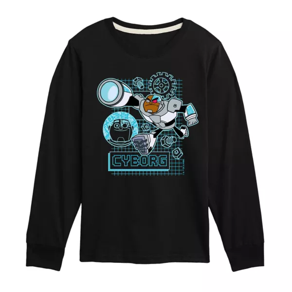 Мальчики 8-20 футболка с длинным рукавом "Teen Titans Go! Cyborg" цифровой принт Licensed Character, черный
Мальчики 8-20 футболка с длинным рукавом "Teen Titans Go! Cyborg" цифровой принт Licensed Character, черный