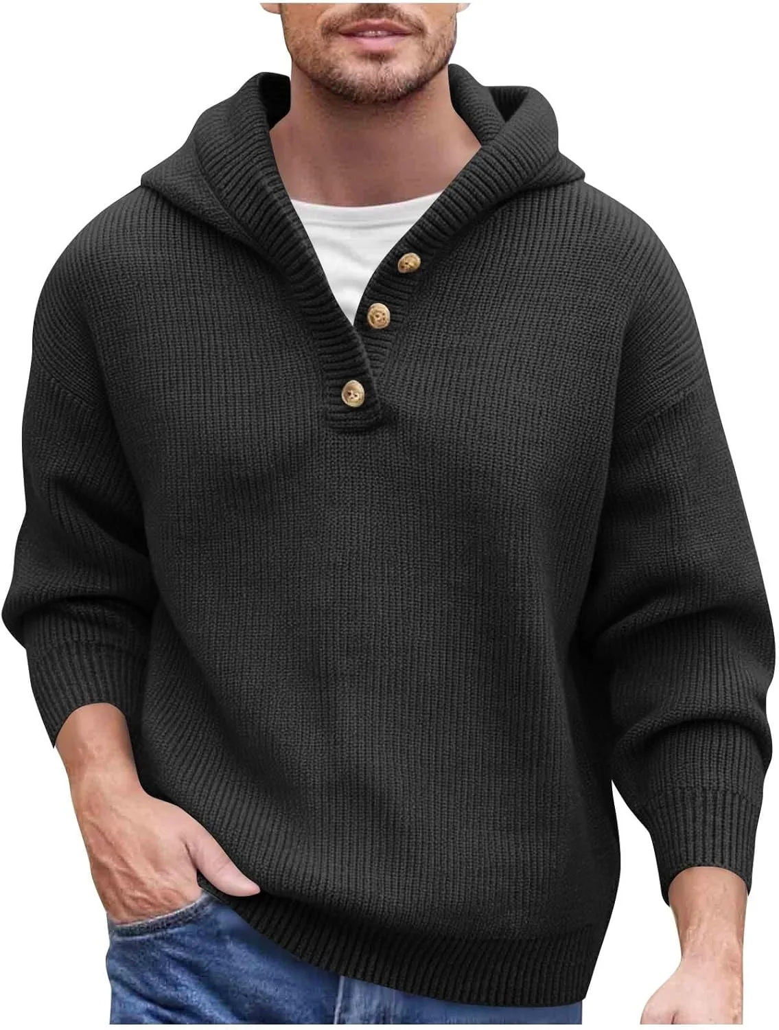 Мужской свитер-пуловер с фактурной вязкой
Мужской свитер-пуловер с фактурной вязкой