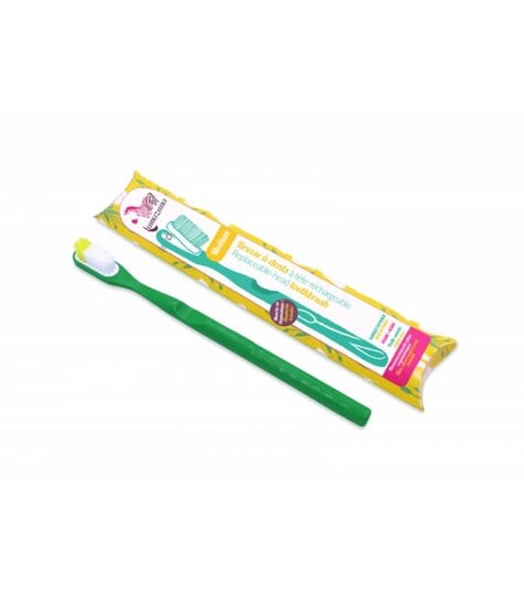 Зубная щетка из биопластика, елово-зеленая, средняя щетина, Lamazuna
Зубная щетка из биопластика, елово-зеленая, средняя щетина, Lamazuna