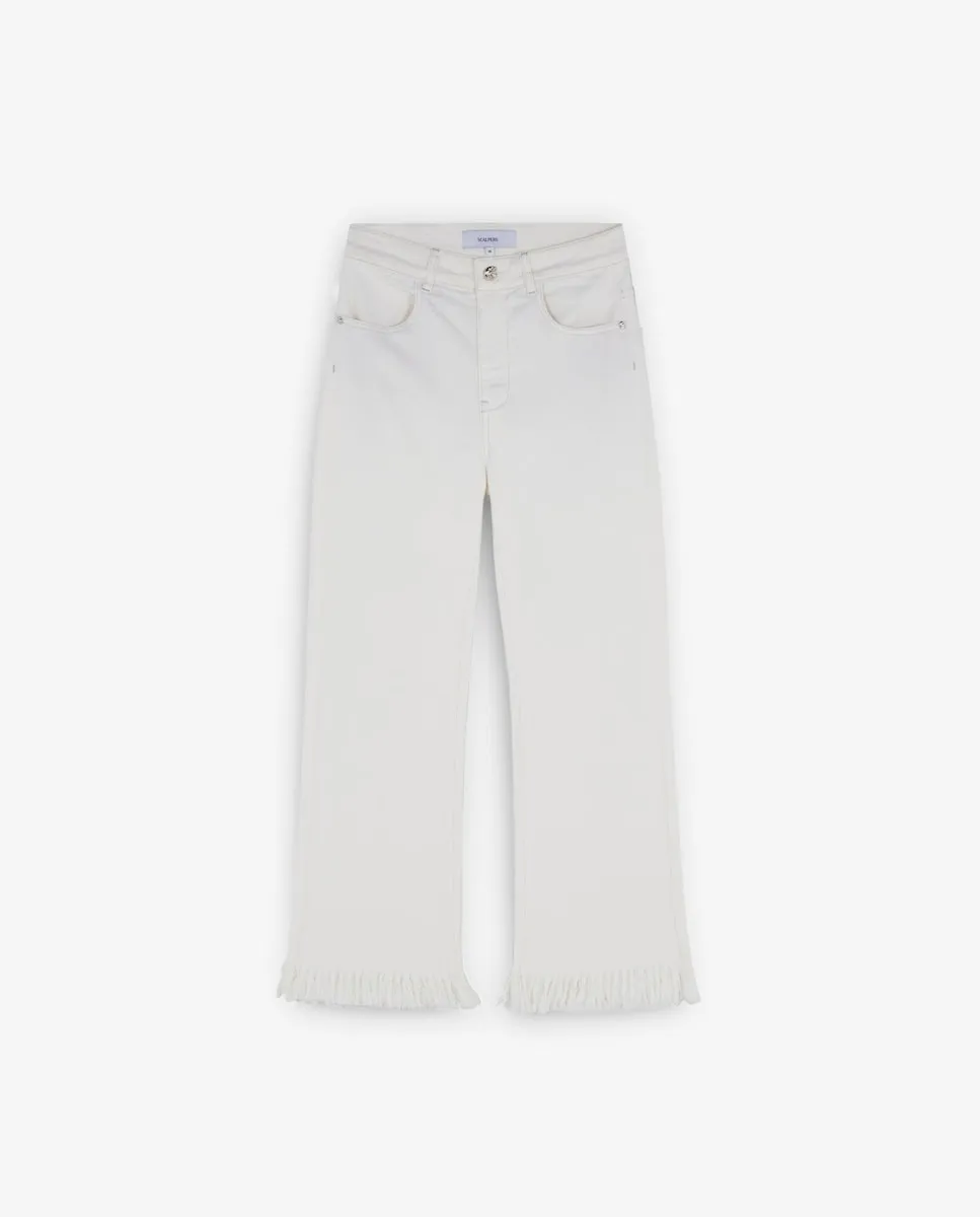 Женские брюки-кюлоты классического кроя с бахромой по низу Scalpers, белый
Женские брюки-кюлоты классического кроя с бахромой по низу Scalpers, белый