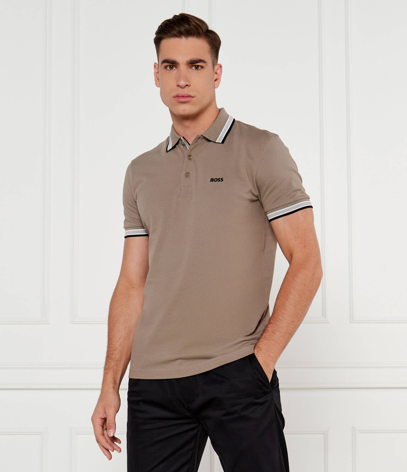 Поло BOSS GREEN Paddy Regular Fit, бежевый 
Поло BOSS GREEN Paddy Regular Fit, бежевый