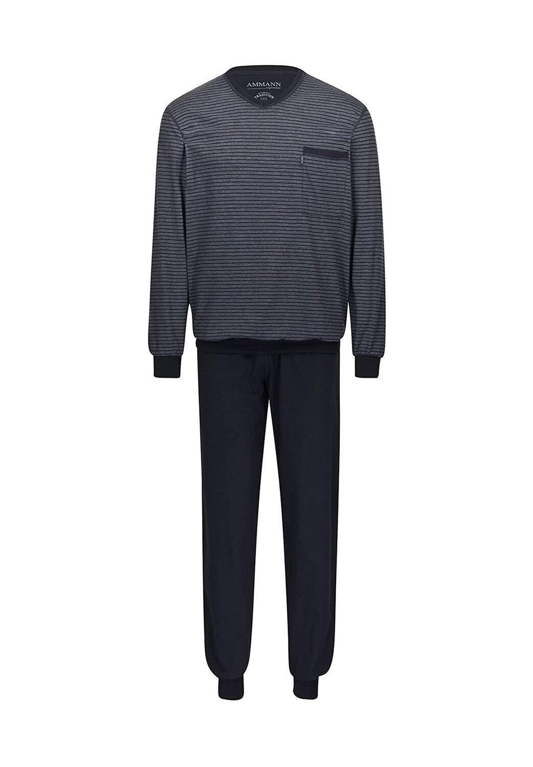 Базовая пижама с длинными рукавами AMMANN, антрацит
Базовая пижама с длинными рукавами AMMANN, антрацит