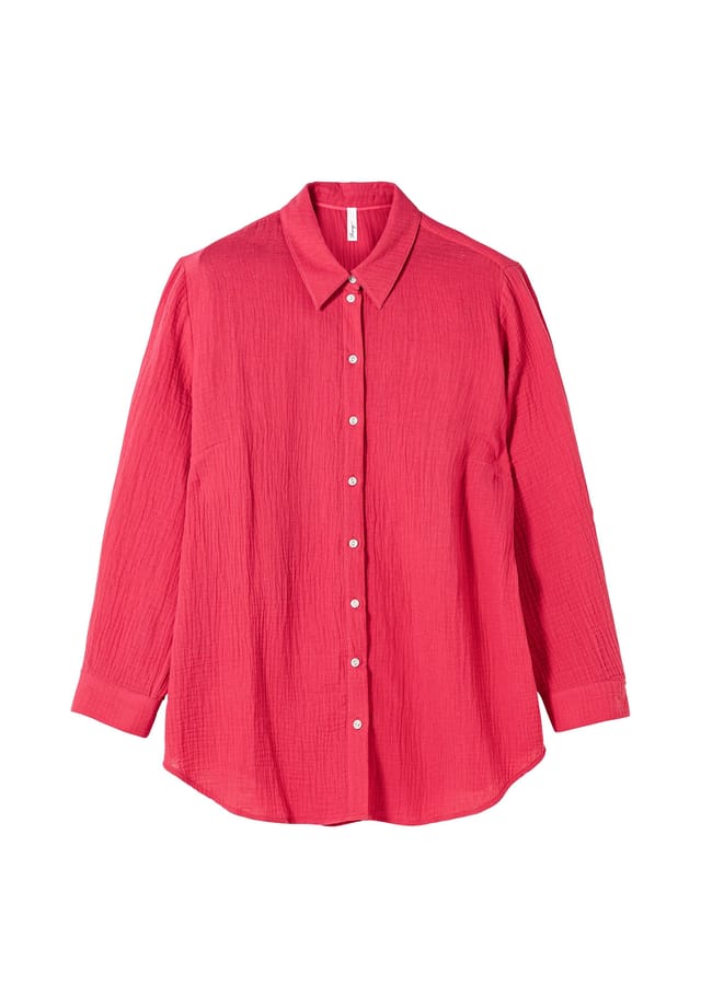 Блузка из хлопкового муслина с закатанными рукавами Sheego, пурпурный
Блузка из хлопкового муслина с закатанными рукавами Sheego, пурпурный