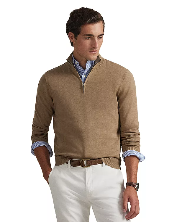 Хлопковый свитер с воротником-стойкой на молнии до середины груди Polo Ralph Lauren, коричневый
Хлопковый свитер с воротником-стойкой на молнии до середины груди Polo Ralph Lauren, коричневый