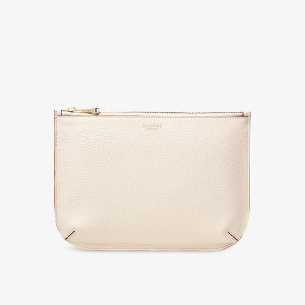 Большой чехол из зернистой кожи с логотипом Ella Aspinal Of London, белый
Большой чехол из зернистой кожи с логотипом Ella Aspinal Of London, белый