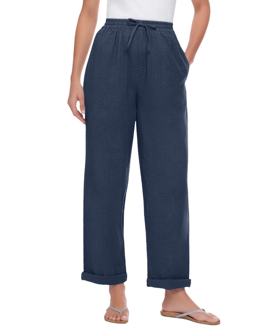 Женские брюки Within Tall из жатой ткани с эластичным поясом Woman Within, Navy
Женские брюки Within Tall из жатой ткани с эластичным поясом Woman Within, Navy