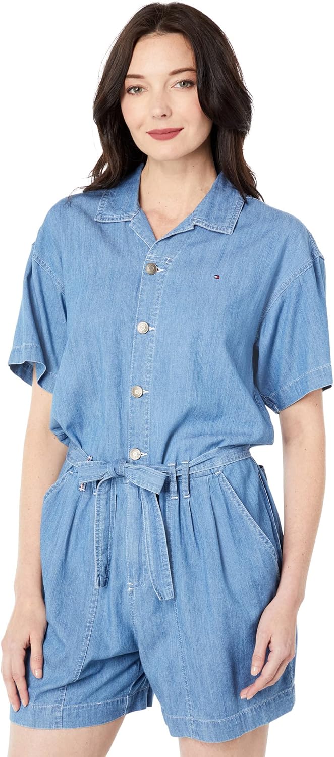 Женский комбинезон Tommy Hilfiger из хлопка и шамбре, Light Benson
Женский комбинезон Tommy Hilfiger из хлопка и шамбре, Light Benson