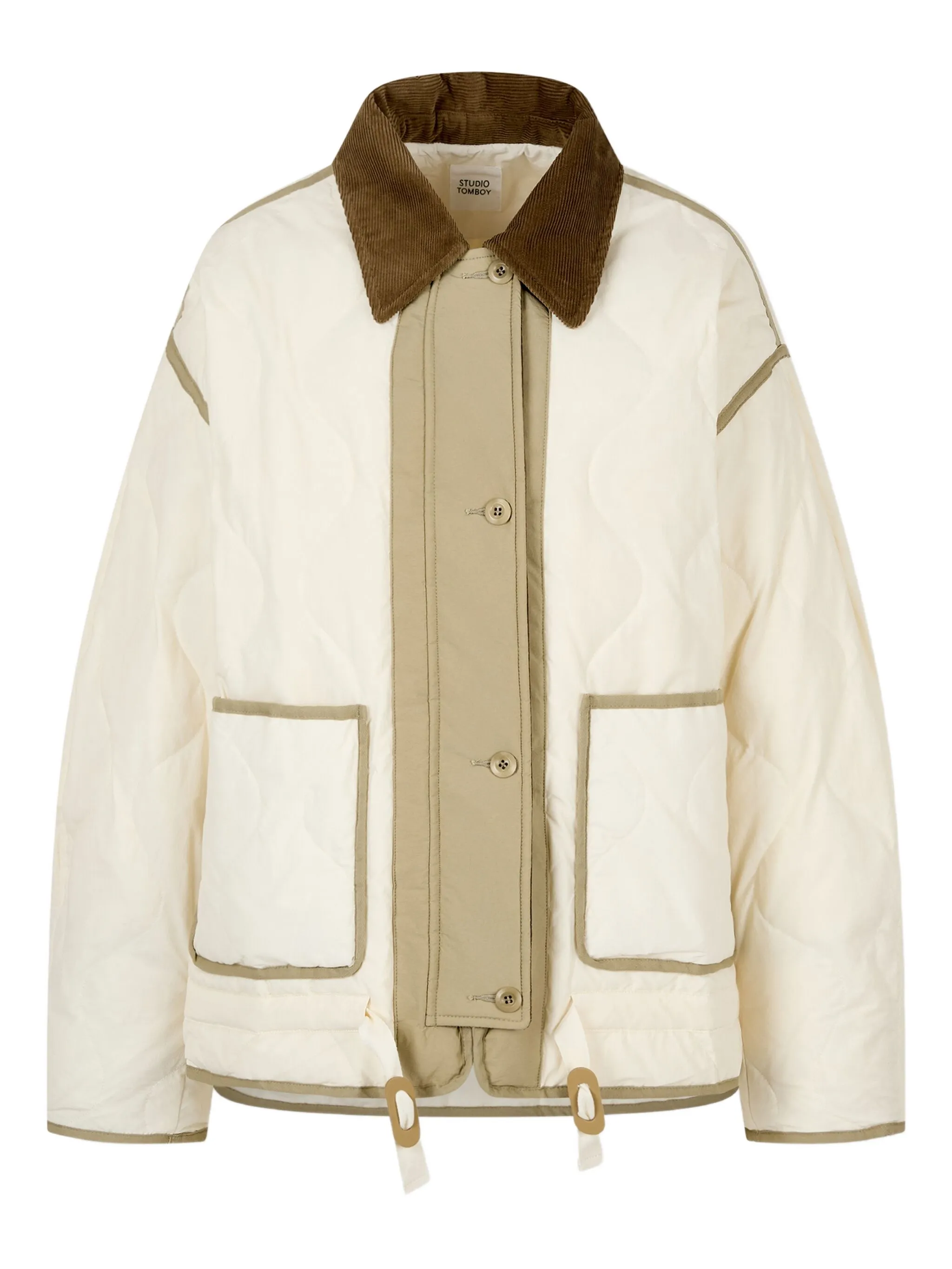 Стеганая куртка с вельветовым воротником Tomboy, кремовый
Стеганая куртка с вельветовым воротником Tomboy, кремовый