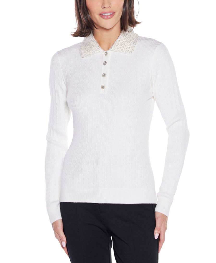 Женский свитер Black Label с воротником, украшенным бисером Belldini, Ecru
Женский свитер Black Label с воротником, украшенным бисером Belldini, Ecru