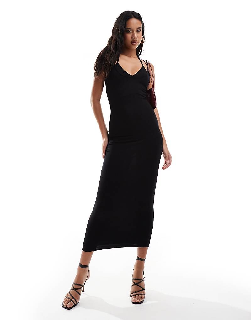 ASOS DESIGN – Черное платье миди с двойными бретелями и U-образным вырезом
ASOS DESIGN – Черное платье миди с двойными бретелями и U-образным вырезом