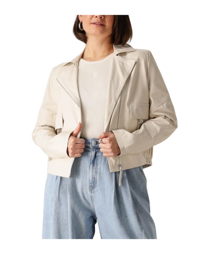 Элегантная кожаная куртка цвета экрю Ibana, бежевый
Элегантная кожаная куртка цвета экрю Ibana, бежевый