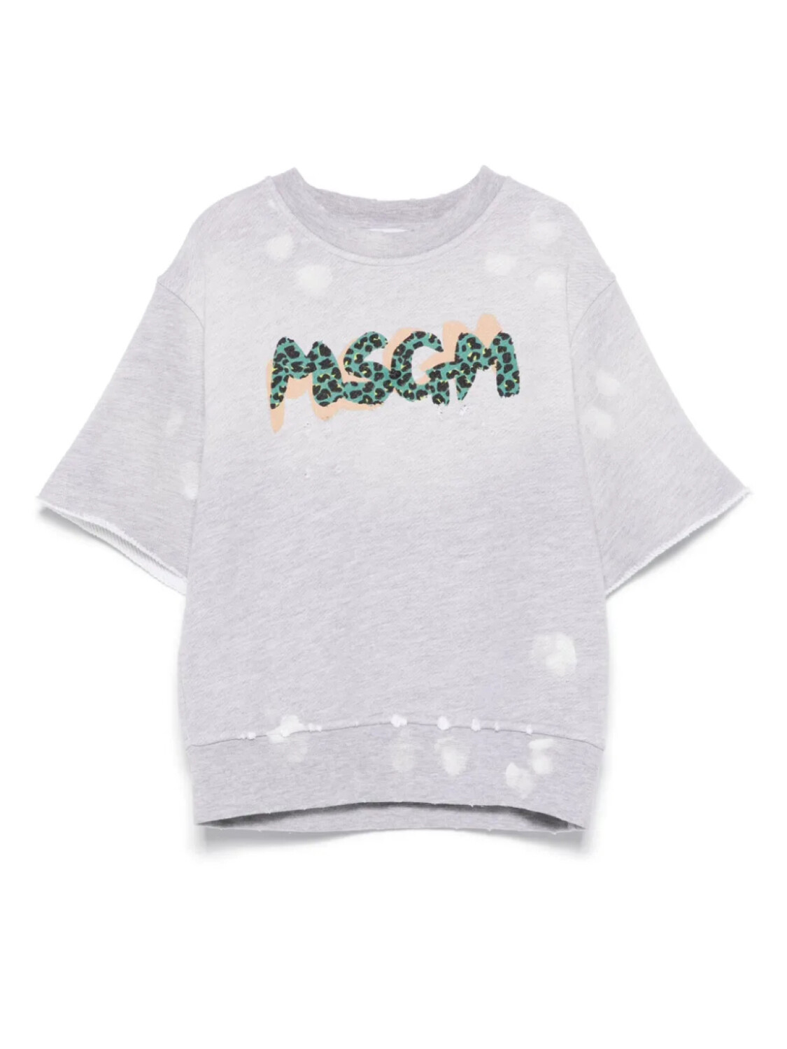 Футболка с логотипом MSGM Kids, серый 
Футболка с логотипом MSGM Kids, серый