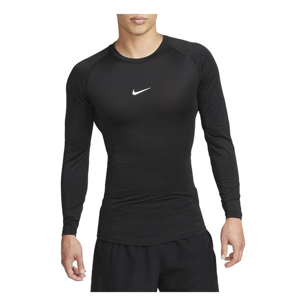 Футболка pro dri fit облегающие с длинным рукавом фитнес-топ Nike, черный 
Футболка pro dri fit облегающие с длинным рукавом фитнес-топ Nike, черный
