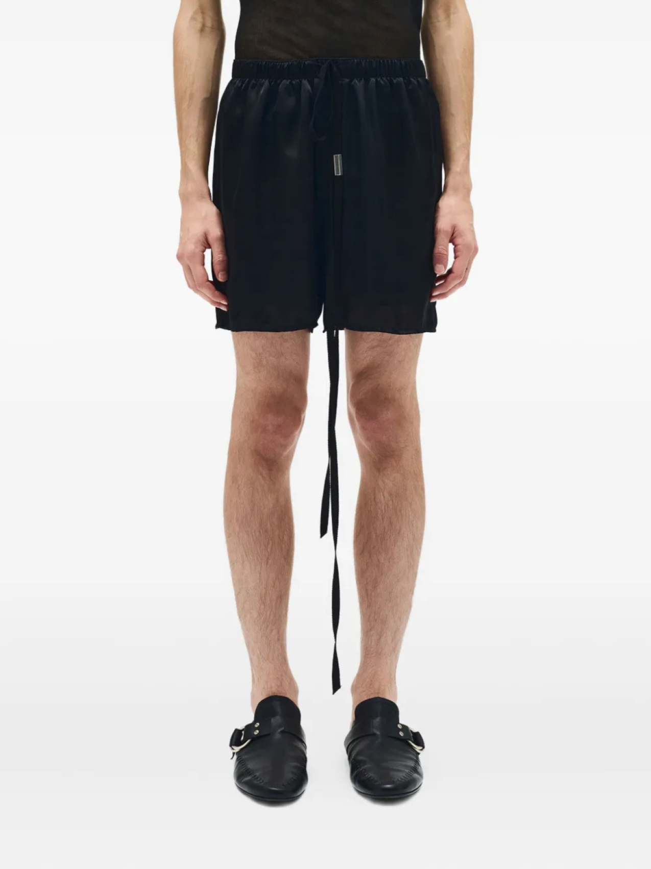 Ann Demeulemeester шорты с кулиской, черный 
Ann Demeulemeester шорты с кулиской, черный