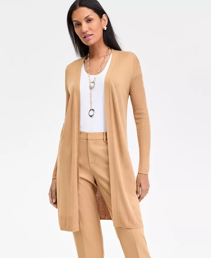 Женский кардиган на пуговицах I.N.C. International Concepts, коричневый/бежевый 
Женский кардиган на пуговицах I.N.C. International Concepts, коричневый/бежевый