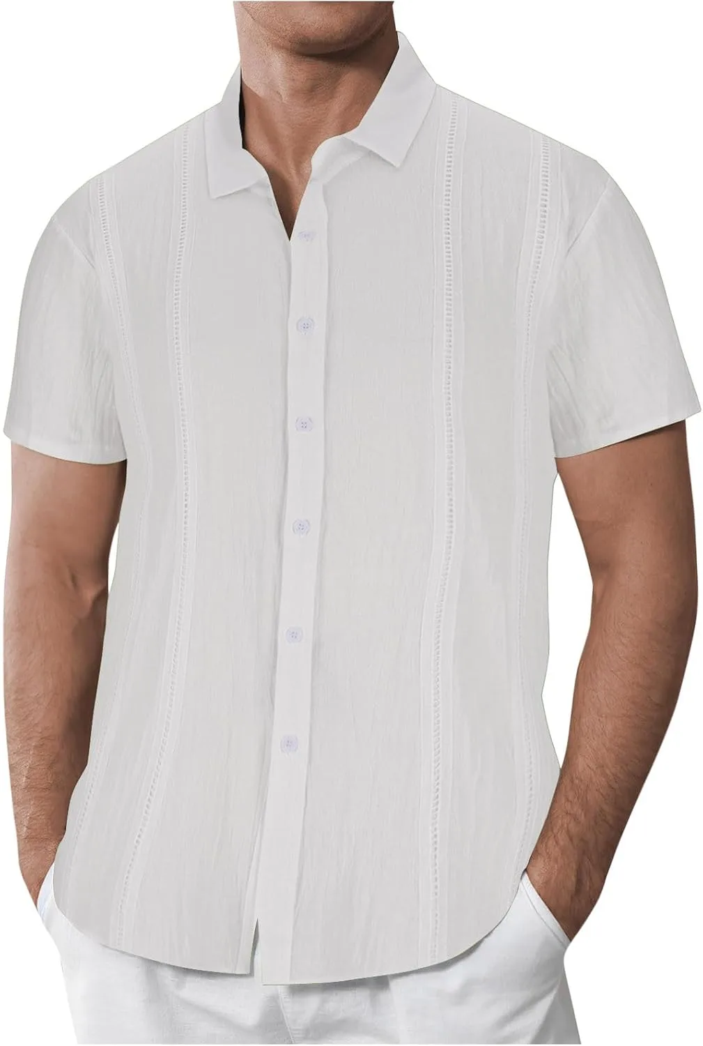 Мужская кубинская рубашка Guayabera с коротким рукавом QUNPIU
Мужская кубинская рубашка Guayabera с коротким рукавом QUNPIU