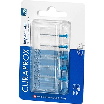 Межзубные щетки Curaprox CPS 505 Сменный блок для имплантатов, 5 шт. Синий, диаметр 2 мм, 5,5 мм Эффективность — 5 шт. в упаковке
Межзубные щетки Curaprox CPS 505 Сменный блок для имплантатов, 5 шт. Синий, диаметр 2 мм, 5,5 мм Эффективность — 5 шт. в упаковке