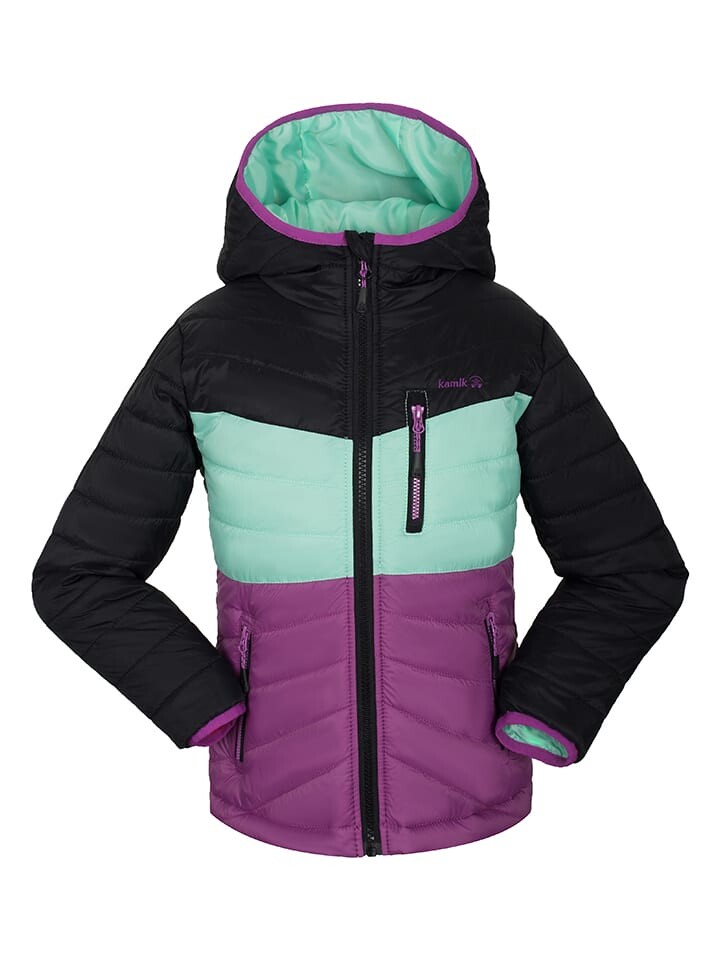 Стеганя куртка Kamik, цвет schwarz/türkis/lila 
Стеганя куртка Kamik, цвет schwarz/türkis/lila