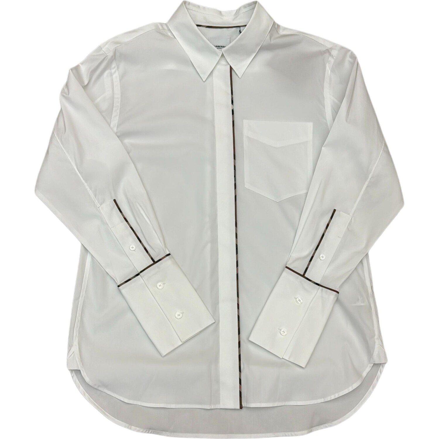 Рубашка женская Burberry с черной полосой, белый
Рубашка женская Burberry с черной полосой, белый