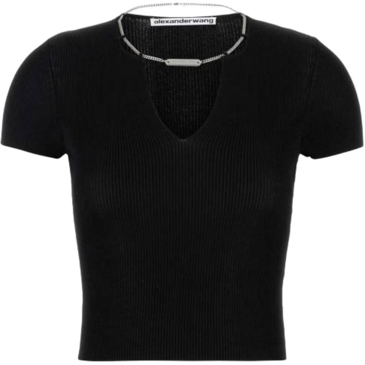 Цепочка V-образного выреза ребристый топ Alexander Wang, черный
Цепочка V-образного выреза ребристый топ Alexander Wang, черный