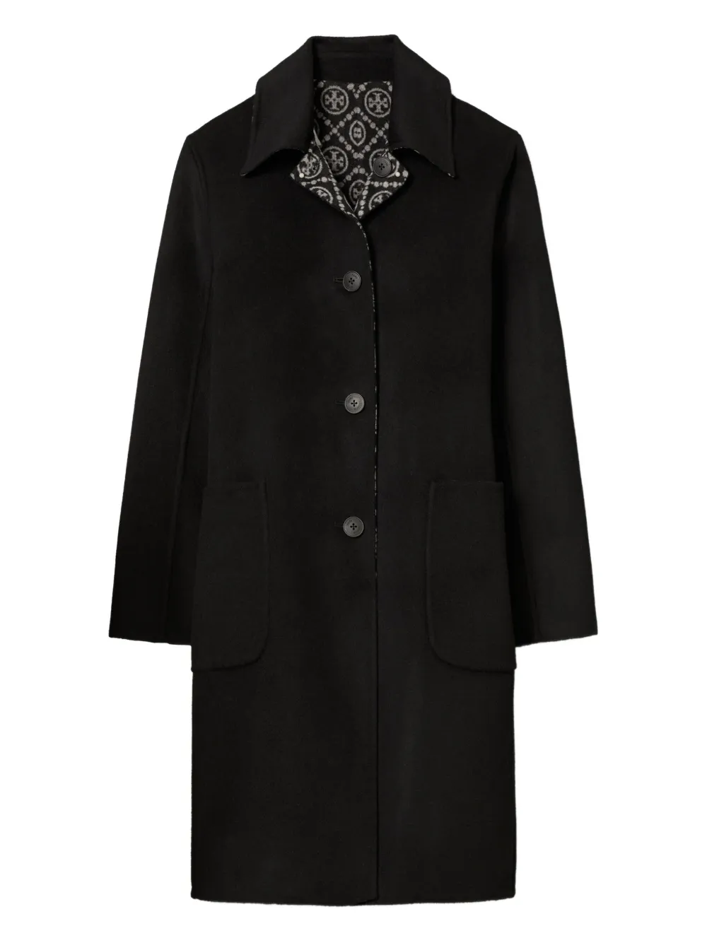 Шерстяное пальто с жаккардовым монограммным узором Tory Burch, черный
Шерстяное пальто с жаккардовым монограммным узором Tory Burch, черный