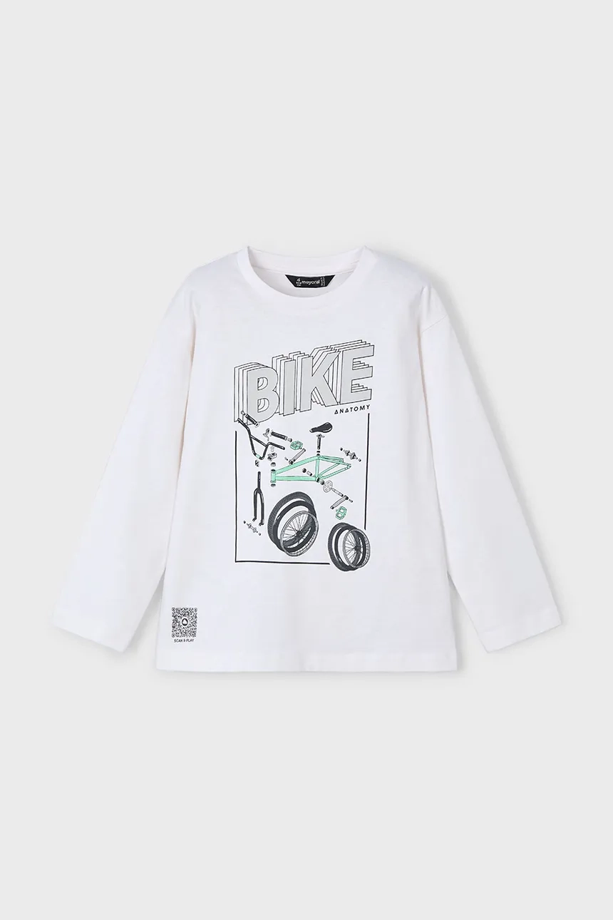 Хлопковая футболка с длинными рукавами для мальчиков и девочек Mayoral, белый
Хлопковая футболка с длинными рукавами для мальчиков и девочек Mayoral, белый