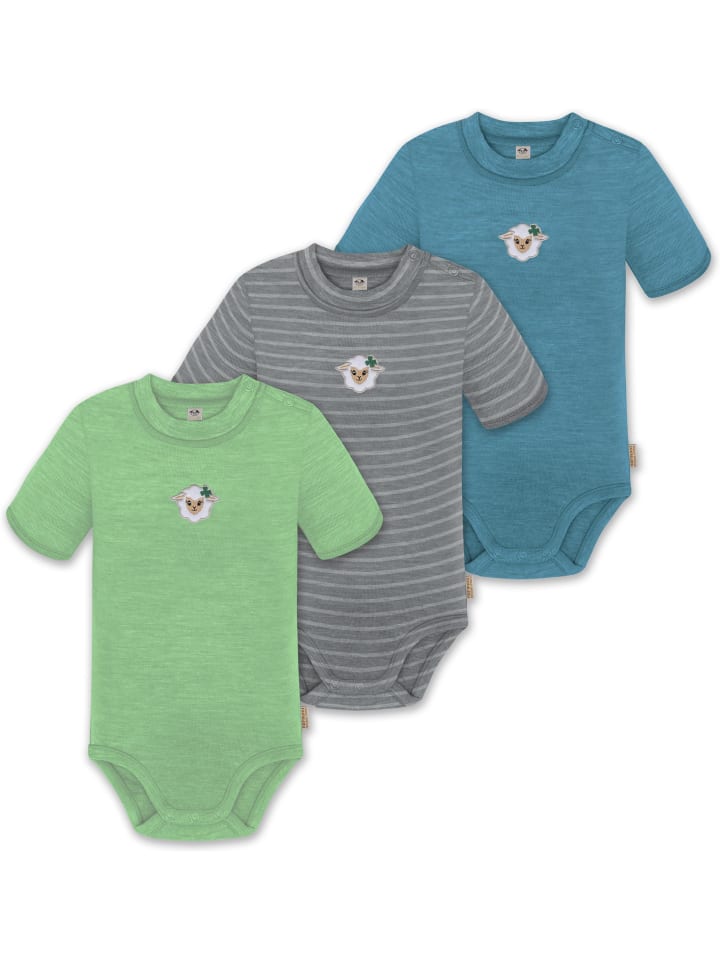 Normani Outdoor Sports Комплект из 3 унисекс детских комбинезонов с короткими рукавами и боди с короткими рукавами из мериносовой шерсти, с пуговицами, синего/серого/зеленого цвета
Normani Outdoor Sports Комплект из 3 унисекс детских комбинезонов с короткими рукавами и боди с короткими рукавами из мериносовой шерсти, с пуговицами, синего/серого/зеленого цвета