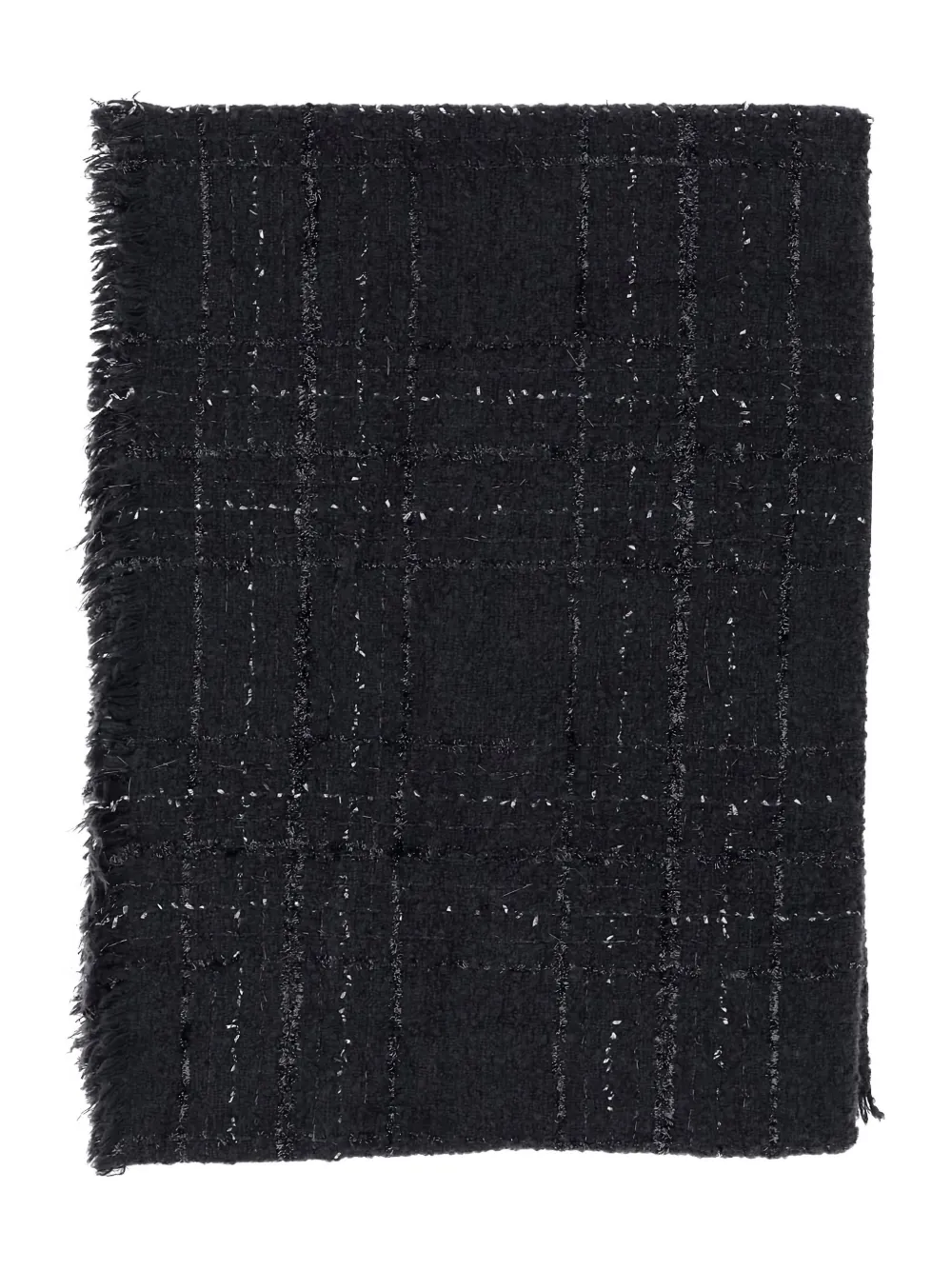 Клетчатый шарф с блестками FALIERO SARTI, черный 
Клетчатый шарф с блестками FALIERO SARTI, черный