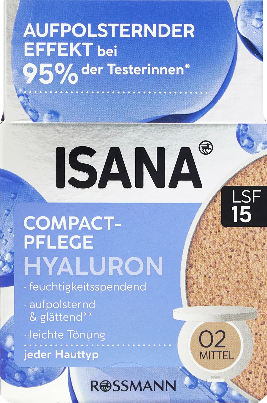 Дневной крем ISANA Hyaluron Compact Pflege, mittel
Дневной крем ISANA Hyaluron Compact Pflege, mittel