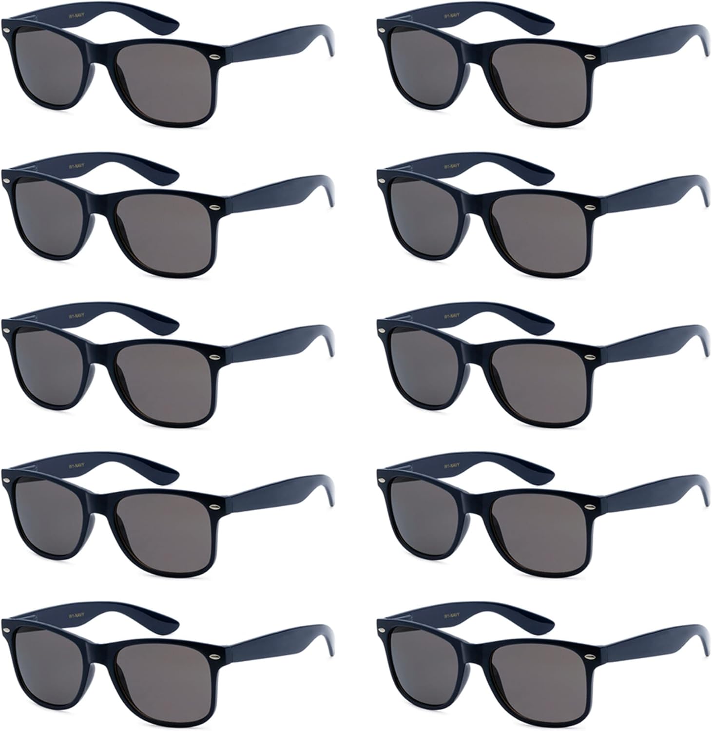 Солнцезащитные очки с защитой от УФ-излучения для мужчин и женщин – легкие и прочные, унисекс, в стиле ретро 80-х, с гибкими шарнирами, упаковка из 10 штук Got Shades, Navy Blue | Smoke
Солнцезащитные очки с защитой от УФ-излучения для мужчин и женщин – легкие и прочные, унисекс, в стиле ретро 80-х, с гибкими шарнирами, упаковка из 10 штук Got Shades, Navy Blue | Smoke