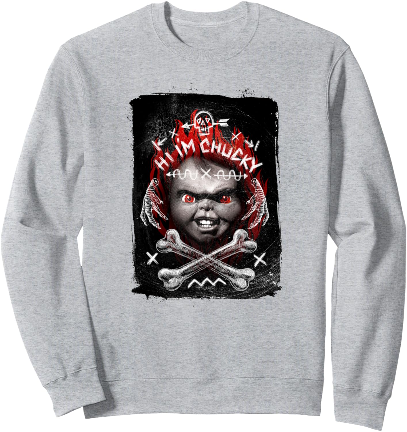 Толстовка с изображением черепа Чаки Chucky, серый
Толстовка с изображением черепа Чаки Chucky, серый