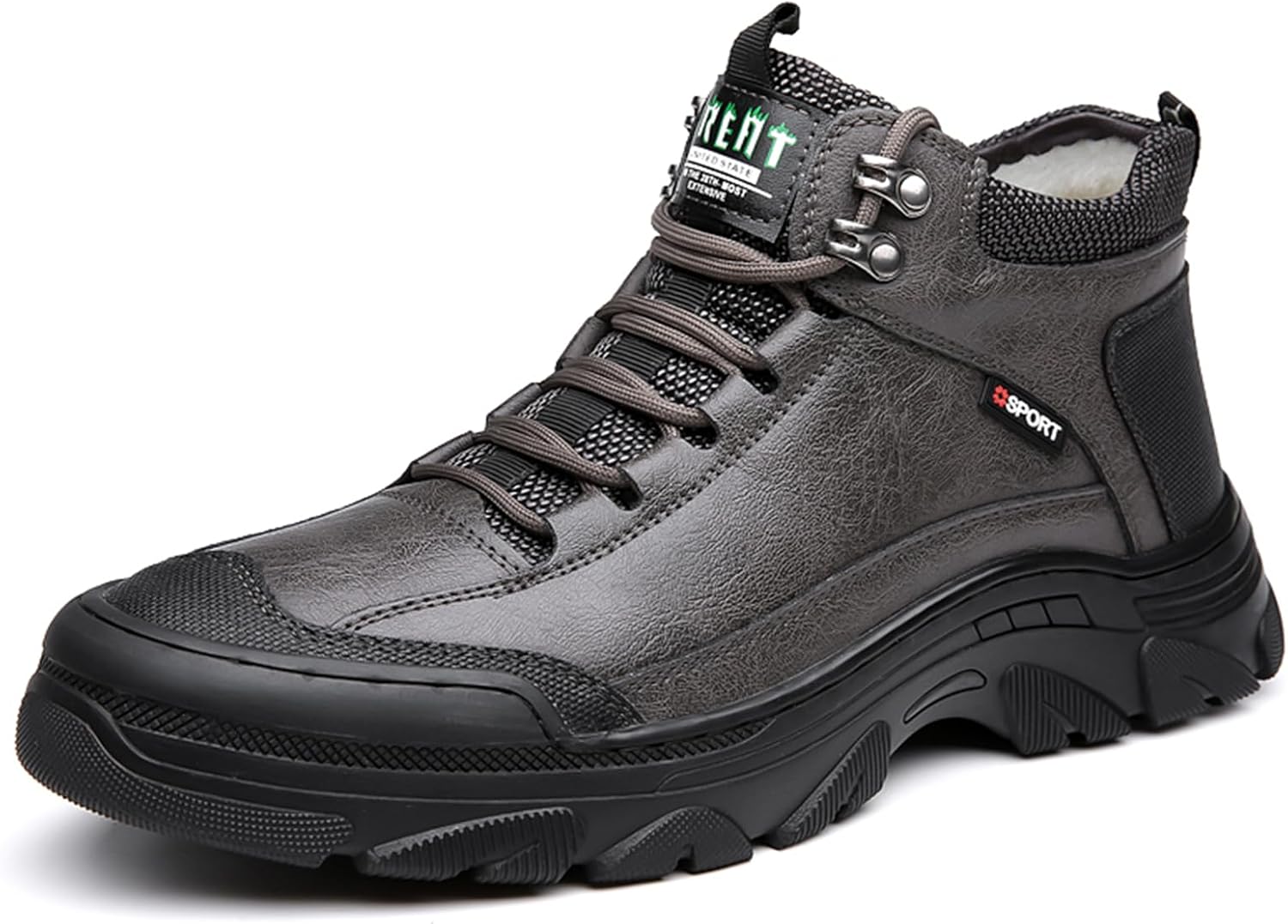 Зимние мужские водонепроницаемые теплые снегоходные сапоги Abborora, из искусственной кожи, для прогулок и походов, с теплой подкладкой, повседневные ботинки до щиколотки, серый
Зимние мужские водонепроницаемые теплые снегоходные сапоги Abborora, из искусственной кожи, для прогулок и походов, с теплой подкладкой, повседневные ботинки до щиколотки, серый