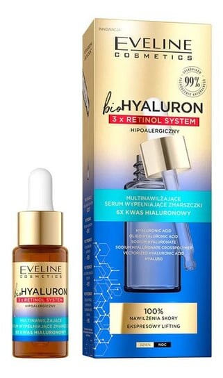 Мультиувлажняющая сыворотка, заполняющая морщины, 18 мл Eveline Cosmetics bioHYALURON 3xRetinol System
Мультиувлажняющая сыворотка, заполняющая морщины, 18 мл Eveline Cosmetics bioHYALURON 3xRetinol System
