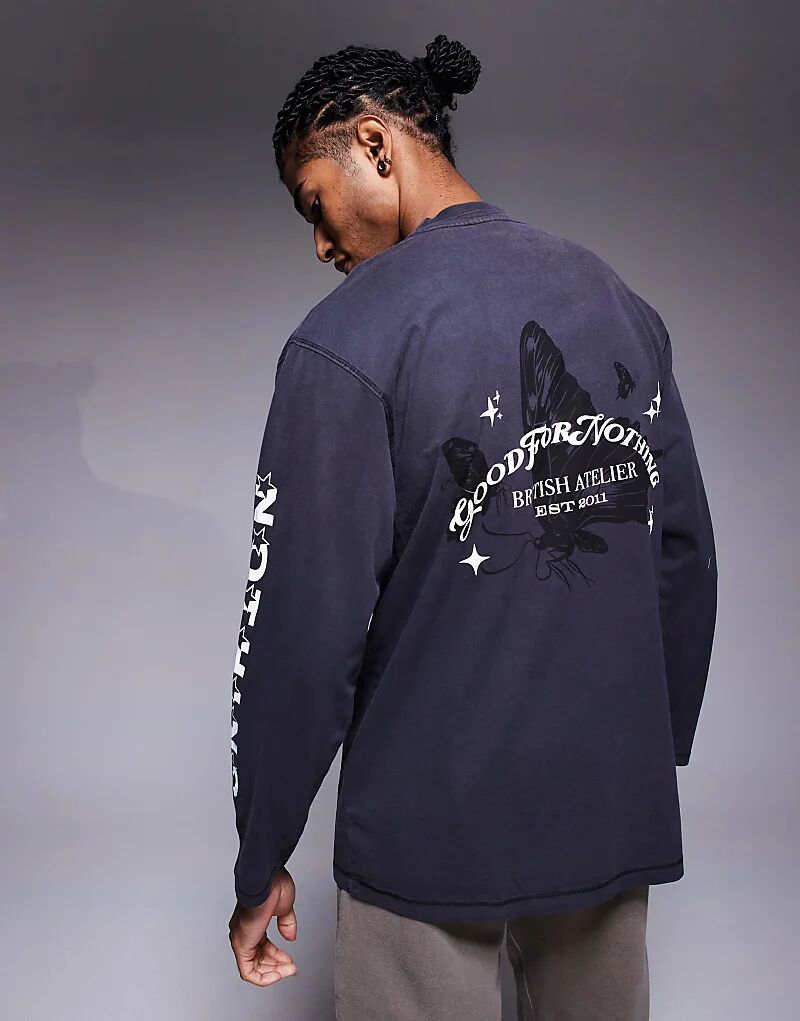 Футболка оверсайз с длинными рукавами Good For Nothing черного цвета с множеством принтов
Футболка оверсайз с длинными рукавами Good For Nothing черного цвета с множеством принтов