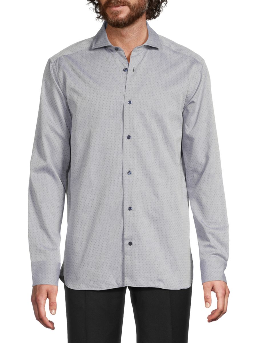 Рубашка из хлопка с микроточкой Luchiano Visconti, цвет Storm Grey
Рубашка из хлопка с микроточкой Luchiano Visconti, цвет Storm Grey