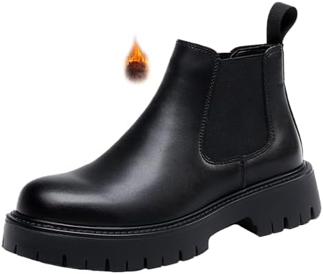 Мужские ботинки Челси на массивной подошве из натуральной кожи, с круглым носком, роскошные и повседневные ботинки с противоскользящей подошвой Qooel, черный
Мужские ботинки Челси на массивной подошве из натуральной кожи, с круглым носком, роскошные и повседневные ботинки с противоскользящей подошвой Qooel, черный