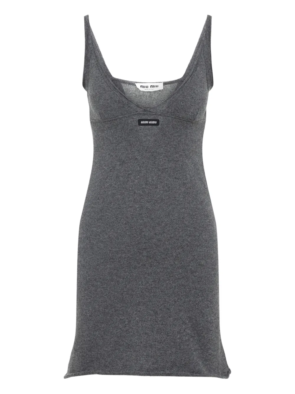 Мини-платье без рукавов с V-образным вырезом Miu Miu, серый
Мини-платье без рукавов с V-образным вырезом Miu Miu, серый