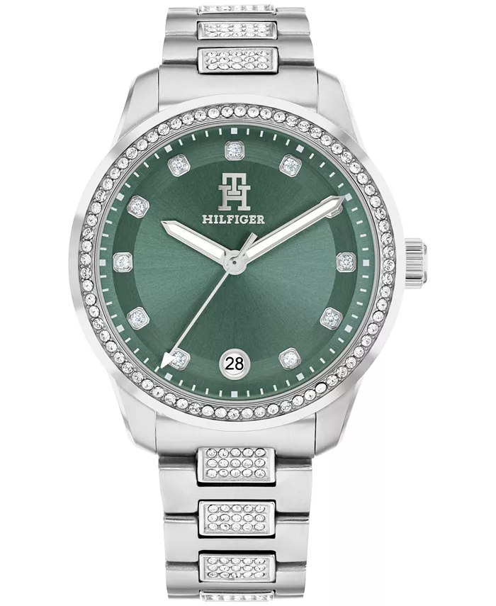 Женские кварцевые часы-браслет с кристаллами на стальном браслете серебристого оттенка, 36 мм Tommy Hilfiger
Женские кварцевые часы-браслет с кристаллами на стальном браслете серебристого оттенка, 36 мм Tommy Hilfiger