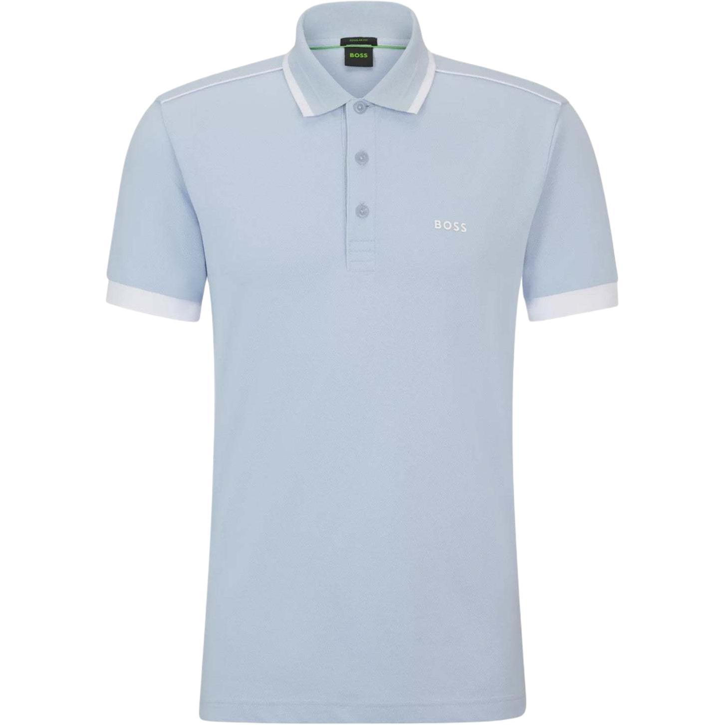 Футболка поло с детализированным логотипом Boss HUGO BOSS, светло-голубая
Футболка поло с детализированным логотипом Boss HUGO BOSS, светло-голубая