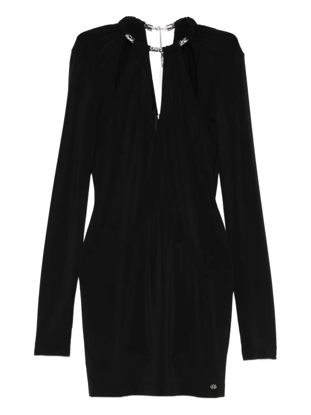 Декорированное платье мини с длинными рукавами Amiri, черный
Декорированное платье мини с длинными рукавами Amiri, черный