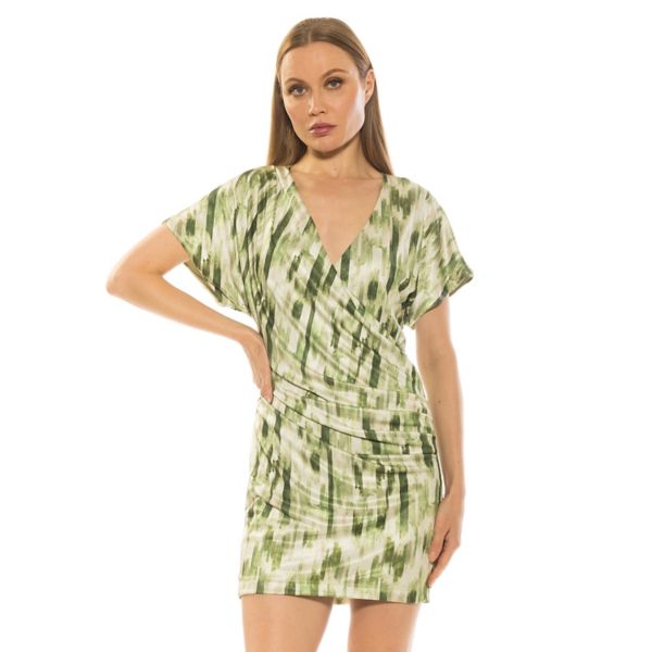 Женское мини-платье с драпировкой и V-образным вырезом Alexia Admor, цвет green abstrast
Женское мини-платье с драпировкой и V-образным вырезом Alexia Admor, цвет green abstrast
