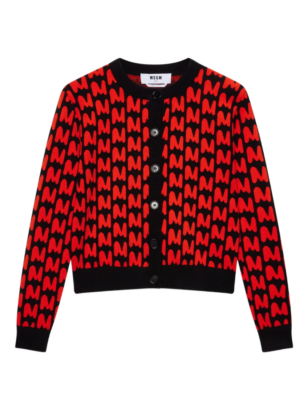 Кардиган на пуговицах с монограммным узором Msgm, черный
Кардиган на пуговицах с монограммным узором Msgm, черный