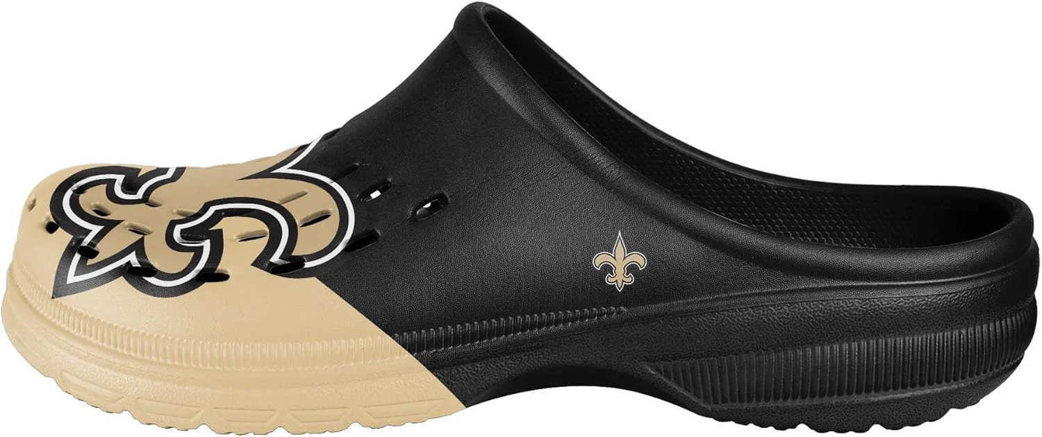 Мужские сабо FOCO NFL с крупным логотипом команды, удобные водонепроницаемые слипоны
Мужские сабо FOCO NFL с крупным логотипом команды, удобные водонепроницаемые слипоны