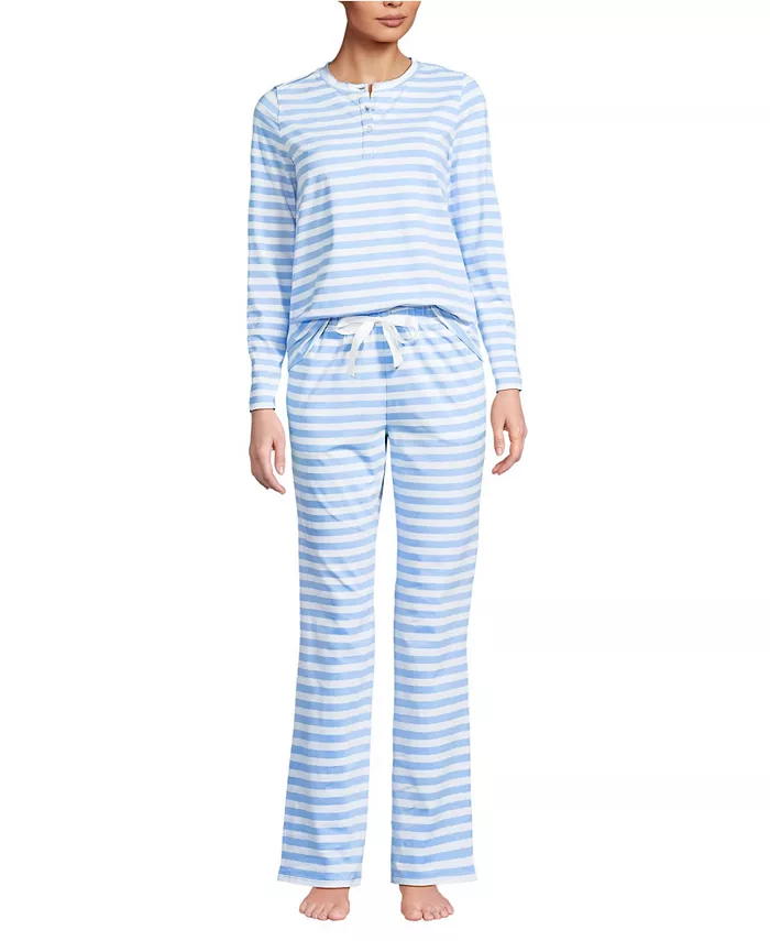 Женский трикотажный пижамный комплект из двух предметов: топ с длинным рукавом и брюки Lands' End, синий
Женский трикотажный пижамный комплект из двух предметов: топ с длинным рукавом и брюки Lands' End, синий