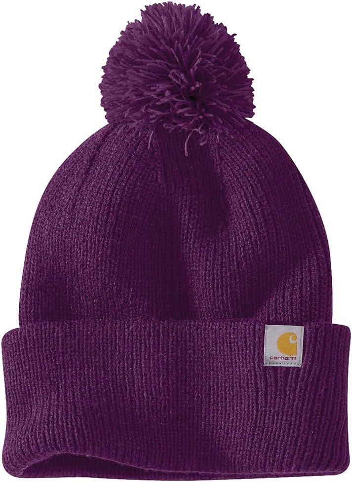 Carhartt женская вязаная шапка с помпоном и манжетом, Eggplant
Carhartt женская вязаная шапка с помпоном и манжетом, Eggplant