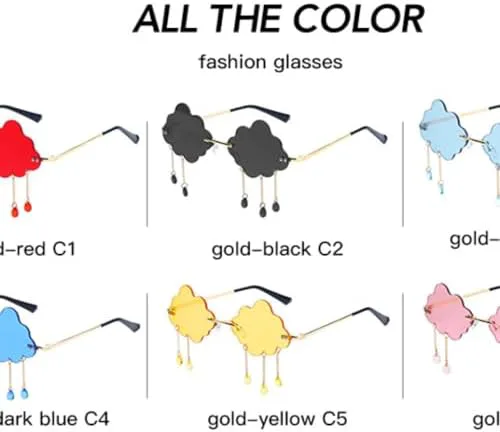 Модные солнцезащитные очки в стиле ретро, без оправы, в стиле стимпанк, забавные очки в форме облаков, очки с защитой от УФ-излучения UV400 MTZJH, Gold Black C2
Модные солнцезащитные очки в стиле ретро, без оправы, в стиле стимпанк, забавные очки в форме облаков, очки с защитой от УФ-излучения UV400 MTZJH, Gold Black C2