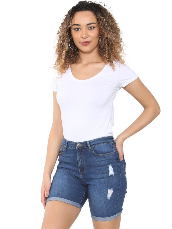 Женские рваные джинсовые шорты среднего размера Enzo, синий
Женские рваные джинсовые шорты среднего размера Enzo, синий